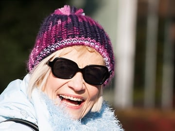 Smiling woman in winter