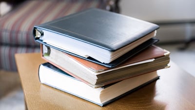 Stack of three books