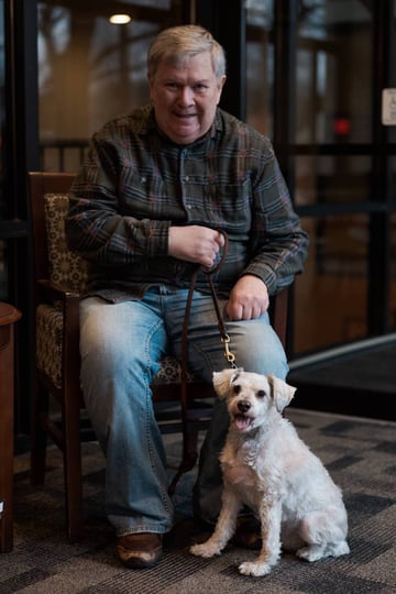 walker place man with dog
