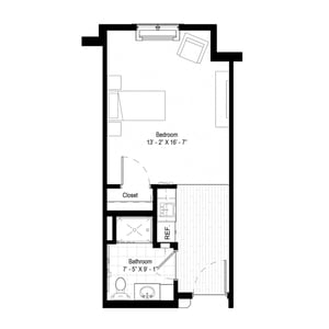 The Kalmar - 421 sq ft, studio