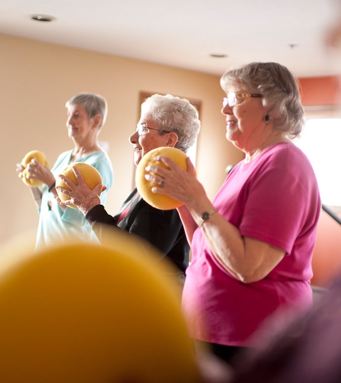seniors in fitness class